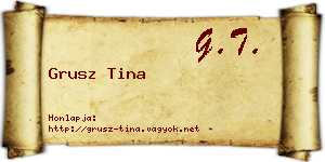 Grusz Tina névjegykártya